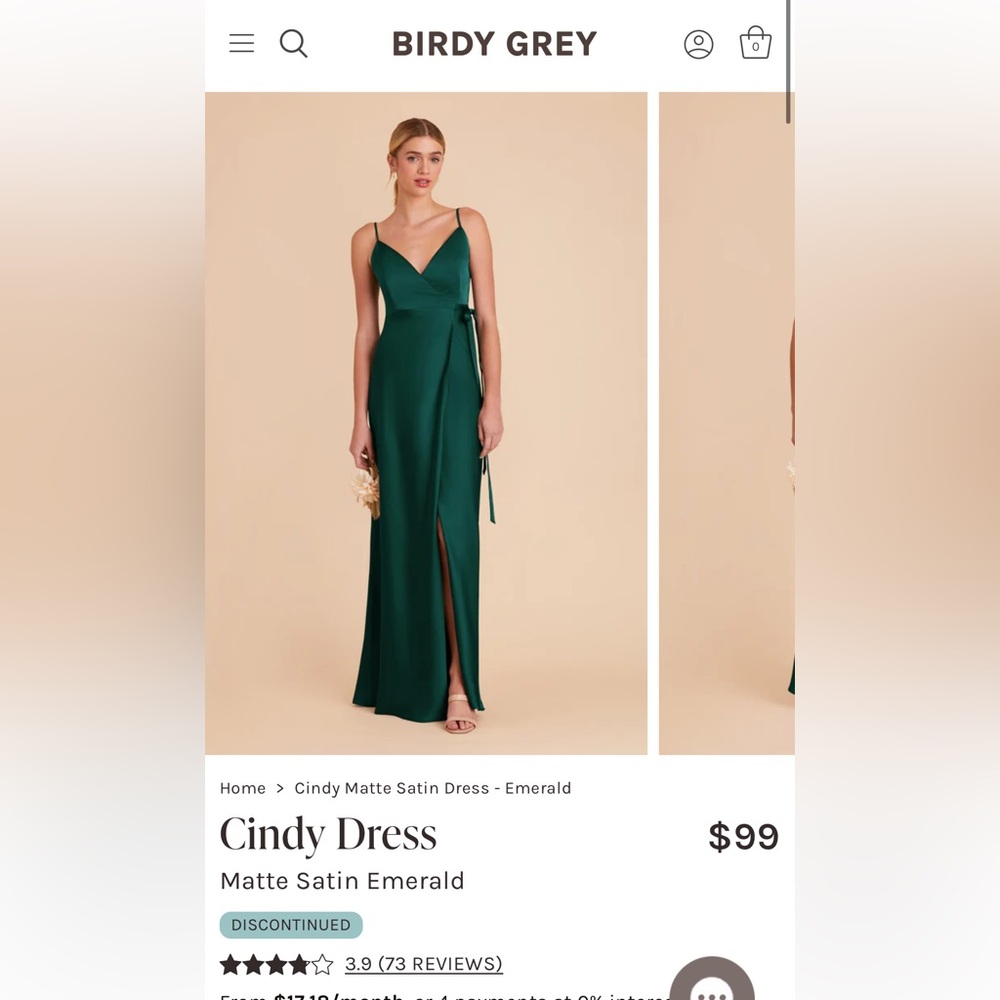 Birdy Grey Bridesmaid Green Wrap Dress *petite/short alterations!*